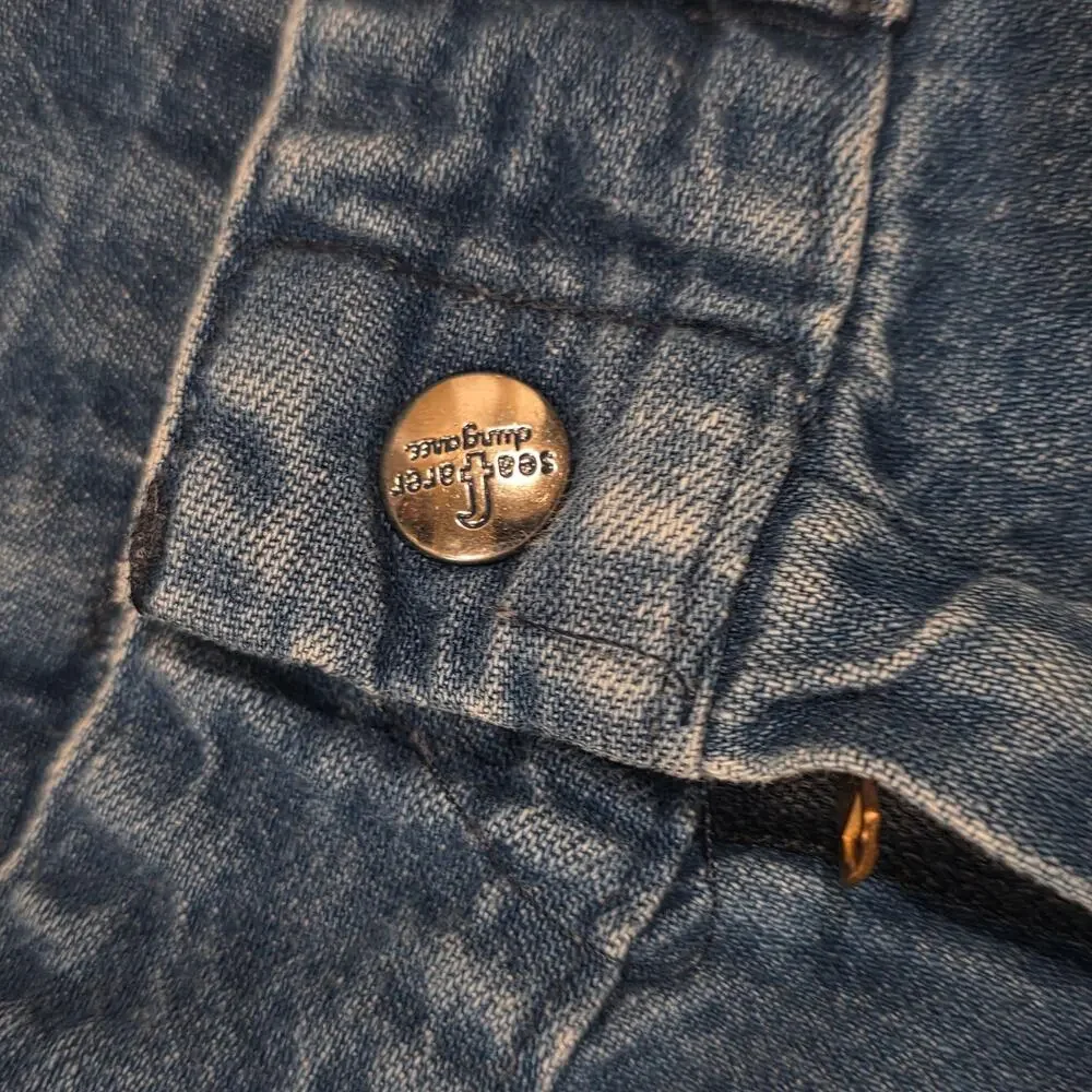 1970s Seafarer Rare Vintage Dungarees Denim Bell Bottom Sailor Pants 32x30